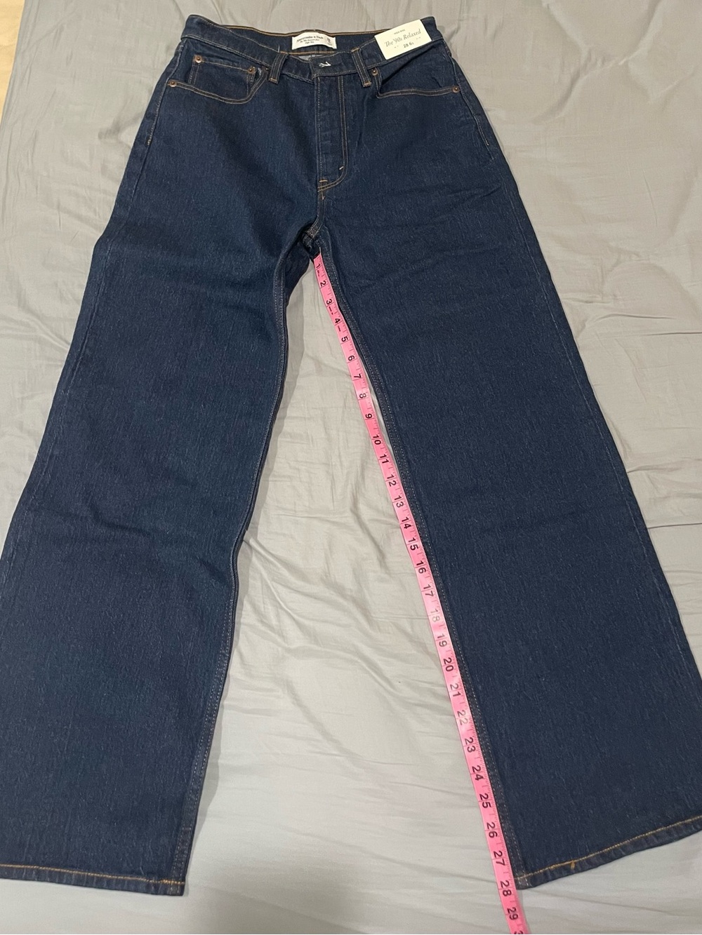 Abercrombie & Fitch Dark Indigo High-Rise 90s Relaxed Jeans 28 S